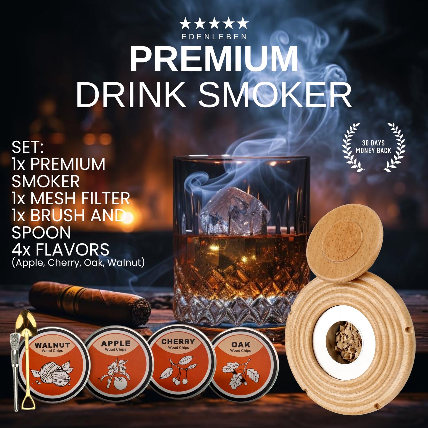 EdenLeben - Premium 2024 Drink Smoker Set
